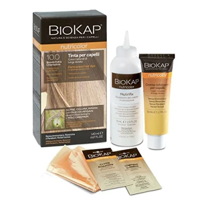 Abbildung von BIO KAP Nutricolor, Haarfarbe, ohne Ammoniak, pflegend, Farbe und Reparatur, 10,0 extra hellblond, 140 ml