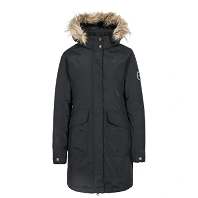 Abbildung von DLX Trespass Damen Warme Lange Daunenjacke Mit Abnehmbarer Kapuze BETTANY, Basil, S, FAJKDOTR0003_BAIS