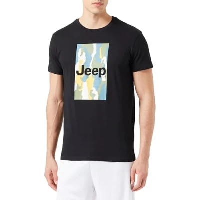 Abbildung von JEEP O102905 B000 J Herren T Shirt Großer Aufdruck Baumrinde Camouflage Hintergrund J23W Black S