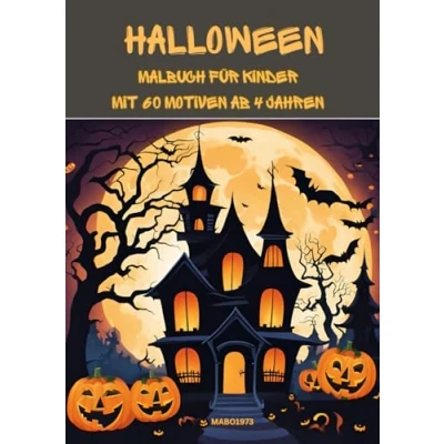 Abbildung von Halloween Malbuch für Kinder mit 60 liebevoll gestalteten Motiven: Pefekt kleine Künstler ab 4 Jahren
