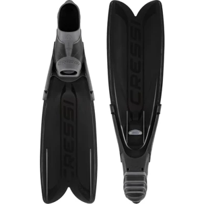 Abbildung von CRESSI Unisex Adult Turbo Flex Fins Black 42/43 Leichte reaktionsfreudige Flossen modularem Gara System mit austauschbaren Blättern, Schwarz