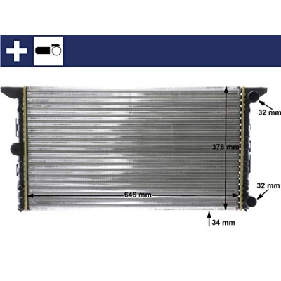 Abbildung von MAHLE ORIGINAL CR 1534 000S Kühler, Motorkühlung 646 378 34 mit Schraube Kühlrippen mechanisch gefügt VOLKSWAGEN: Sharan I, FORD: Galaxy Mk1 MPV