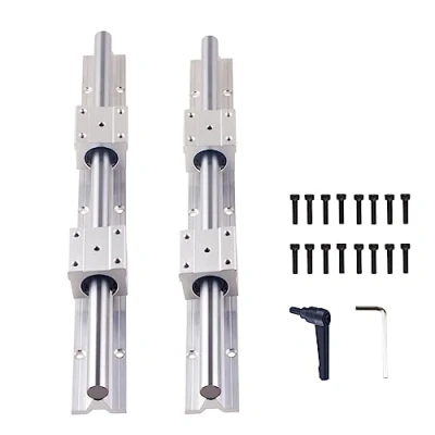 Abbildung von ONLISUM Linearschiene Linearführung SBR25 1000mm 2 Stück Linear Schienenwelle 4 SBR25UU Lagerbock CNC Kit Linearschienen und Lager für Automatisierte Maschinen Anlagen