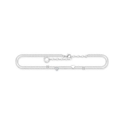 Abbildung von THOMAS SABO Fußkette mit Herzen und weiße Steine, AK0040 051 14 L27V