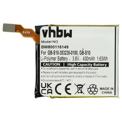 Abbildung von vhbw Akku kompatibel mit Sony Smartwatch 3 SWR50 Uhr Fitnessarmband (430mAh, 3,7V, Li Polymer)