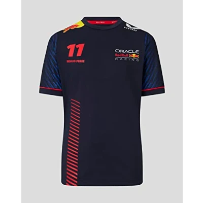 Abbildung von Red Bull Racing F1 Team Sergio Perez 11 Formel T Shirt Offizielles 1 Blau S