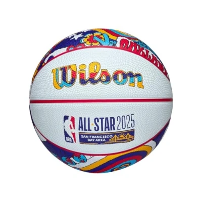Abbildung von Wilson 2025 NBA All Star Mini Ball WZ3020201XB, Unisex basketballs, White, 3 EU