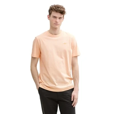 Abbildung von TOM Tailor Tshirt basic, Herren, Größe: Large, Peachy orange/white