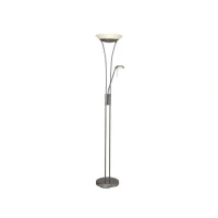 Abbildung von Brilliant LED Deckenfluter Finn, Lesearm, fest integriert, H 179 cm, dimmbar, 2500 lm, warmweiß, Metall/Glas, eisen/weiß