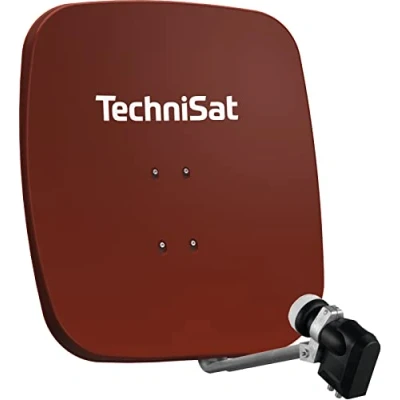 Abbildung von TechniSat SATMAN 65 PLUS Satellitenschüssel mit LNB (65 cm Sat Anlage Masthalterung und 40mm Universal Quattro LNB, Multischalter wird benötigt) rot