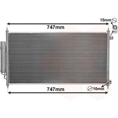 Abbildung von VAN WEZEL 25005233 Klimakondensator mit Trockner Aluminium 724 HONDA: FR V