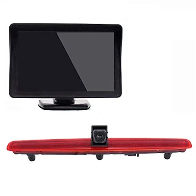 Abbildung von Auto Drittes Dach Original Bremslicht Rückfahrkamera, Ersatz für VW T5 Bus Transporter Multivan Caravelle Business mit Heckklappe (Nicht Flugelturer) 2003 2015 Bj (mit 4.3 Zoll Monitor)