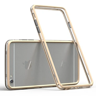 Abbildung von EAZY CASE Bumper kompatibel mit iPhone 6 / 6S Silikon Flexible Schutzhülle als Rahmenschutz in Hellbraun