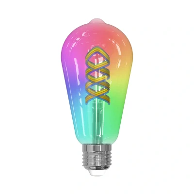 Abbildung von LUUMR Smart LED, E27, ST64, 4W, RGB, Tuya, WLAN, klar, CCT