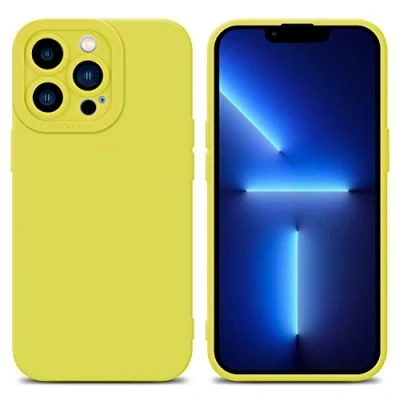 Abbildung von Cadorabo Hülle kompatibel mit Apple iPhone 12 PRO MAX Schutzhülle TPU Silikon Case Liquid Design Kameraschutz Slim Kratzfest Weiche Gummi Rundumschutz für in Gelb