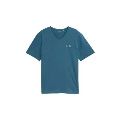 Abbildung von TOM Tailor Tshirt print, Herren, Größe: Small, Real teal blue