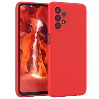 Abbildung von EAZY Case Silikonhülle für Samsung Galaxy A23 5G Hülle Silikon Rot weich stoßfeste Handyhülle Schutzhülle mit Kameraschutz Dünn Premium Schutz Cover TPU Phone Bumper in