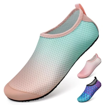 Abbildung von WateLves Wasserschuhe für Damen Herren Kinder Unisex Badeschuhe Schwimmschuhe Strandschuhe Schnelltrockend Aquaschuhe Surfschuhe Barfuss Schuhe Zd Schwarz Love 40/41 EU