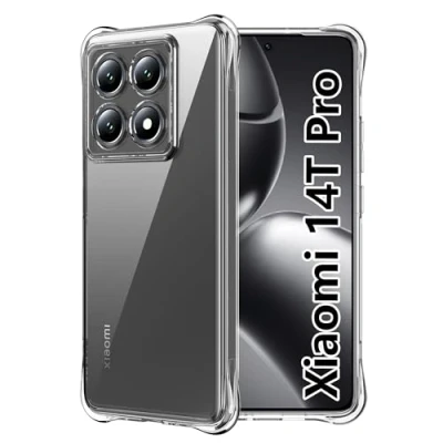 Abbildung von FDHYFGDY Schutzhülle für Xiaomi 14T Pro Hülle, transparente stoßfeste Silikon Handyhülle, klare, weiche TPU Stoßstangenabdeckung Case Handyhülle