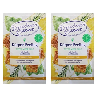 Abbildung von 2er Pack Dresdner Essenz Körper Peeling Totes Meer Salz Honig Kräuter 2 x 50 g Hautpeeling