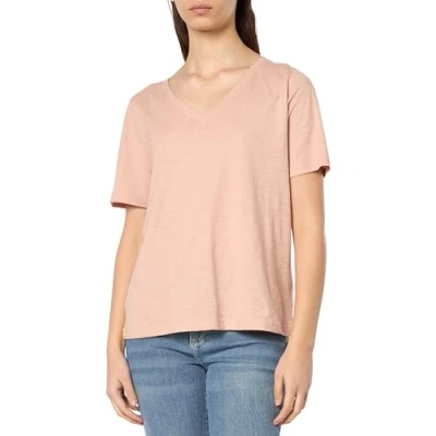 Abbildung von United Colors of Benetton Vneck Tshirt basic, Damen, Größe: Large, Pink
