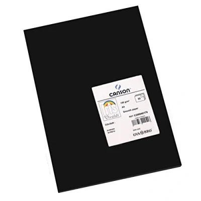 Abbildung von Canson 200040179 Iris Vivaldi glattes, farbiges Papier, A4, schwarz 38