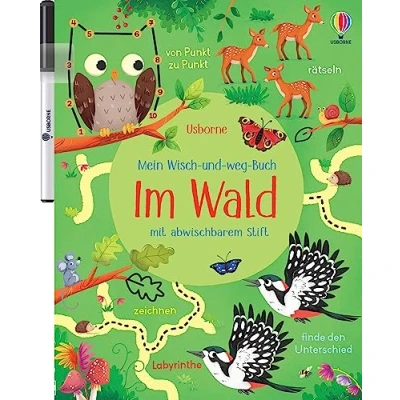 Abbildung von Mein Wisch und weg Buch: Im Wald: mit abwischbarem Stift Zähl , Zuordnungs Schwungübungen ab 4 Jahren (Meine Bücher)