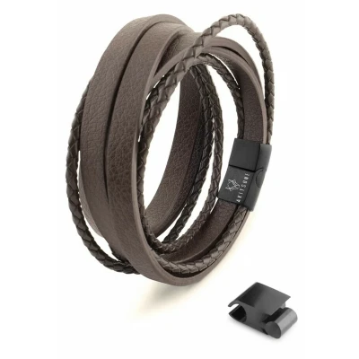 Abbildung von Akitsune DARK Matter Armband, Herren, Größe: 19cm, Black/brown