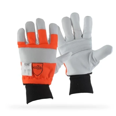 Abbildung von OZAKI Kettensägenhandschuhe Handschuhe für die ZwischensaisonSpezielle Schneidarbeiten Schutz der Rückseite linken Hand Größe 11/XL