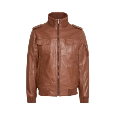 Abbildung von Solid Sdfamash Lederjacke, Herren, Größe: Small, Golden bro