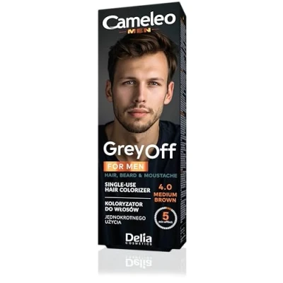 Abbildung von Cameleo Farbcreme für Männer HELLBRAUN Grau schwindet Einweg Färber in 2 Portionsbeuteln Haar, Bart &amp; Schnurrbart Einfache Anwendung 5 Minuten Natürlicher Farbeffekt 0% Parabene