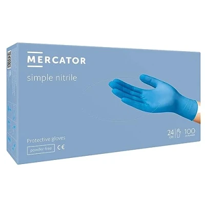 Abbildung von Mercator Medical Simple Nitril, Einweg Schutzhandschuhe, nicht steril, staubfrei, Größe M, 21797