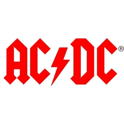Abbildung von AC/DC Logo Aufkleber Sticker Angus Rock Metal Heavy ca. 16x7 cm rot