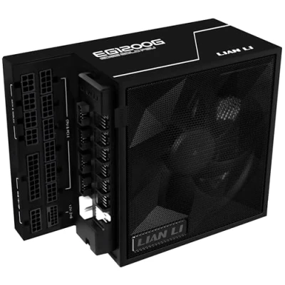 Abbildung von Lian Li Edge Gold 1200 PC Netzteil Schwarz, Watt ATX Netzteil, PCIe 5.1, 3.1 PSU 80 Plus Gold, modular, Sleeved Cable Kit, 12VHPWR für NVIDIA RTX, leiser Lüfter, USB Hub &amp; Fan