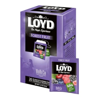 Abbildung von LOYD® Horeca Früchtetee Tee 20 Teebeutel 40g Geschmack: Beeren Forest Fruit Aromatisiert Obst Frucht Früchte Tea Hochwertigen Teeblättern Schwarzteebeutel Aufbrühen