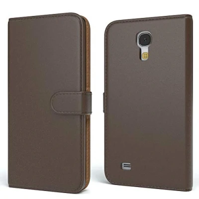Abbildung von EAZY CASE Tasche kompatibel mit Samsung Galaxy S4 Mini Schutzhülle Standfunktion Klapphülle Bookstyle, Handytasche Handyhülle Magnetverschluss und Kartenfach, Kunstleder, Braun