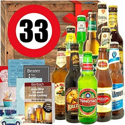 Abbildung von Geburtstagsgeschenk 33. ++ 12 Biere Welt &amp; DE Geschenke Geburtstag Frau