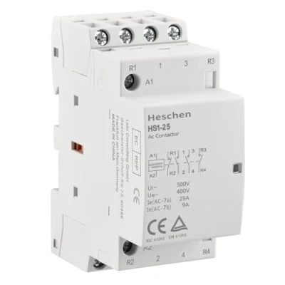 Abbildung von Heschen Haushalts Wechselstromschütz, HS1 25, 4 polig, 2NO, 2NC, AC 220 V/240 V, Spulenspannung, 35 mm, DIN Schienenhalterung