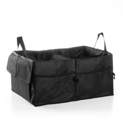 Abbildung von InnovaGoods Faltbarer Kofferraum Organizer, 55L Kapazität, 3 Hauptfächer, Mehrzweck mit Netzen und elastischen Bändern, Leicht einfach zu bedienen, Polyester, Nylon, Polyäthylen, Schwarz