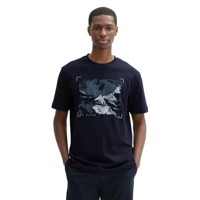 Abbildung von TOM Tailor Tshirt print, Herren, Größe: Medium, Sky captain blue