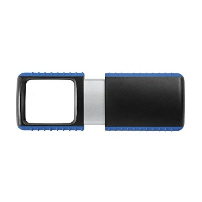 Abbildung von Wedo 271741503 Lupe Outdoor Rechtecklupe (mit LED Beleuchtung inklusive Batterie) schwarz/blau, 5 x 1,5 12 cm