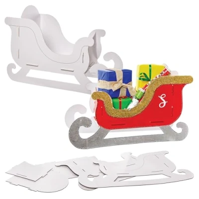 Abbildung von Baker Ross FN323 Baue deinen eigenen riesigen Weihnachtsschlitten Weihnachtsbasteleien für Kinder, Weihnachtsdekorationen