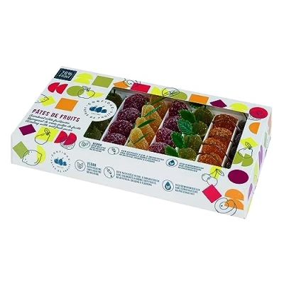 Abbildung von Geleefrüchte 1 kg,Obstgarten Geschmack,Fruchtgummis,Sorten (grüne Äpfel, Aprikosen, schwarze Kirschen, Pflaumen, gelbe Birnen), glutenfrei,ohne Konservierungsstoffe,