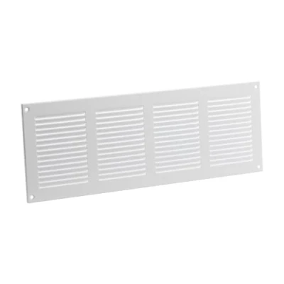 Abbildung von 400x150mm Lüftungsgitter Weiß Abluftgitter mit Insektenschutz Abluft Zuluft Metall Gitter