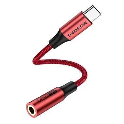 Abbildung von USB C auf 3,5 mm Kopfhörerbuchse Adapter, Aux Audio Dongle Kabel kompatibel mit Pixel 6 5 4 3 2 XL, Samsung Galaxy S22 S21 S20 Ultra + Note 20 10 S10 S9 Plus iPad Pro