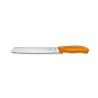 Abbildung von Victorinox, Swiss Classic, Profi Brotmesser, Extra Scharfe Klinge, Wellenschliff, 21 cm, Robuster Kunststoffgriff, Rostfreier Stahl, orange