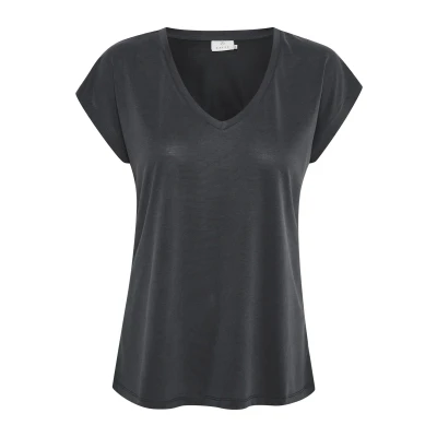Abbildung von Kaffe Kalise Tshirt basic, Damen, Größe: XS, Washed black