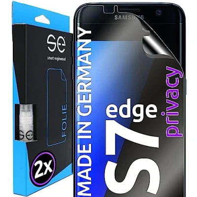 Abbildung von S.E für Samsung Galaxy S7 Edge Schutzfolie privacy Blickschutz Folie 2x Folien im SET aus Deutschland, Anti Spy Folie, staubfrei und blasenfrei, Sichtschutz