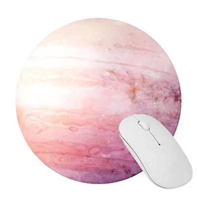 Abbildung von KINGCOO Gaming Mauspad, Office und Mauspad/Mousepad Runde Mousemat Mausunterlage mit Rutschfestem Gummi Mousepad (Jupiter)