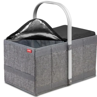 Abbildung von achilles Einkaufskorb Handle Box Cool Einkaufs Korb mit Kühl Einsatz Picknick